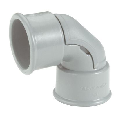 Cotovelo 90° Com Janela Para Inspeção 1" Tramontina Cinza Tramontina