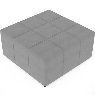Puff Quadrado Milano 90x90cm W01 Suede Cinza