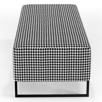 Puff Sala De Estar Base Ferro 120x50 Cm Suede Pied Poule