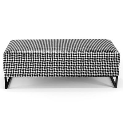 Puff Sala De Estar Base Ferro 120x50 Cm Suede Pied Poule
