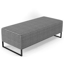 Puff Sala De Estar Base Ferro 120x50 Cm Suede Pied Poule