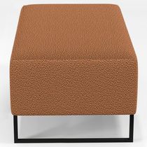 Puff Decorativo Sala De Estar Cléo 90cm Base De Ferro Preto W01 Bouclê Terracota - Lyam Decor