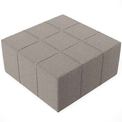 Puff Decorativo Para Sala De Estar Quadrado Milano 90x90cm W01 Bouclê Bege - Lyam Decor