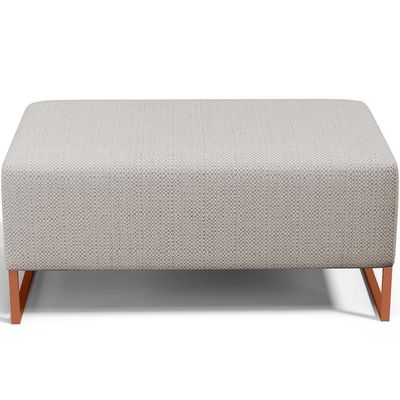 Kit 02 Puffs Decorativo Sala De Estar Cléo 90cm W01 Base Ferro Cobre Linho Bege - Lyam Decor