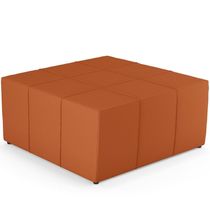 16986960903338 Puff Decorativo Para Sala De Estar Quadrado Milano 90x90cm W01 Tecido Terracota