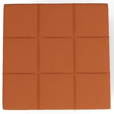 Puff Decorativo Para Sala De Estar Quadrado Milano 90x90cm W01 Tecido Terracota