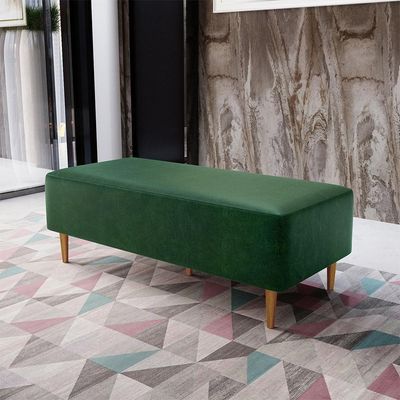 Puff Sala De Estar Pés Palito 120x50 Cm Facto Verde Musgo