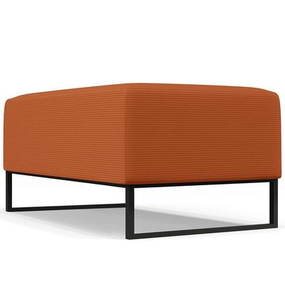 Kit 02 Puff Decorativo Para Sala De Estar Cléo W01 Base De Ferro 90cm Tecido Terracota