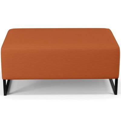 Kit 02 Puff Decorativo Para Sala De Estar Cléo W01 Base De Ferro 90cm Tecido Terracota