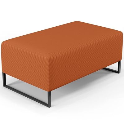 Kit 02 Puff Decorativo Para Sala De Estar Cléo W01 Base De Ferro 90cm Tecido Terracota