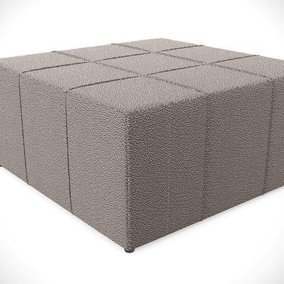 Puff Decorativo Para Sala De Estar Quadrado Milano 90x90cm W01 Bouclê Bege - Lyam Decor
