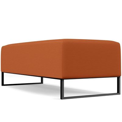 Kit 02 Puffs Decorativo Sala De Estar Bali W01 Base Ferro 120x50cm Tecido Terracota