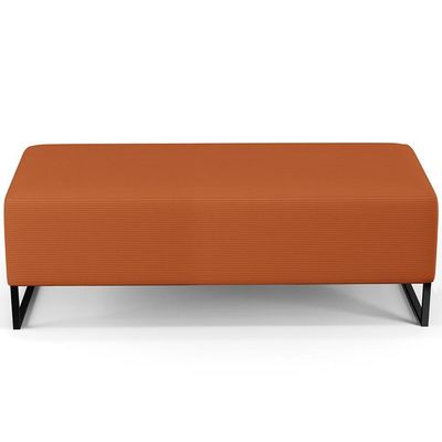 Kit 02 Puffs Decorativo Sala De Estar Bali W01 Base Ferro 120x50cm Tecido Terracota