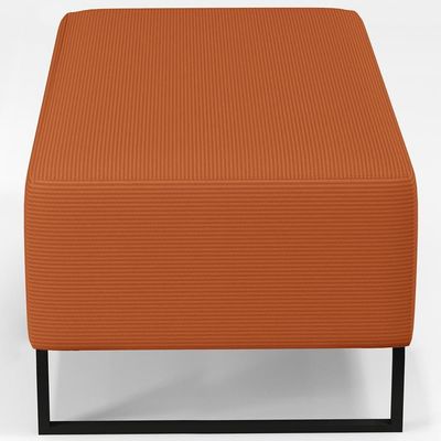 Kit 02 Puff Decorativo Para Sala De Estar Cléo W01 Base De Ferro 90cm Tecido Terracota