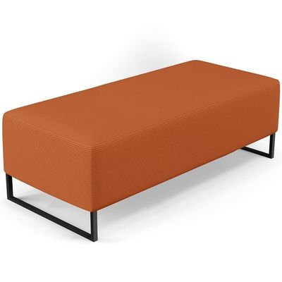 Kit 02 Puffs Decorativo Sala De Estar Bali W01 Base Ferro 120x50cm Tecido Terracota