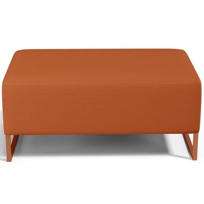 Kit 02 Puffs Decorativo Sala De Estar Cléo 90cm W01 Base Ferro Cobre Tecido Terracota