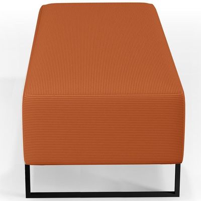Kit 02 Puffs Decorativo Sala De Estar Bali W01 Base Ferro 120x50cm Tecido Terracota