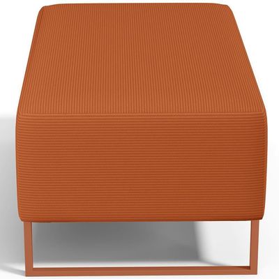 Kit 02 Puffs Decorativo Sala De Estar Cléo 90cm W01 Base Ferro Cobre Tecido Terracota