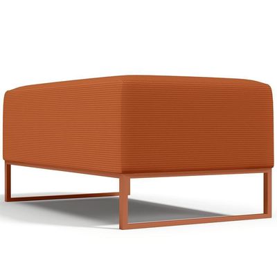 Kit 02 Puffs Decorativo Sala De Estar Cléo 90cm W01 Base Ferro Cobre Tecido Terracota