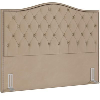 Cabeceira Cama Box Casal King 195 Cm P05 Grécia Veludo Bege