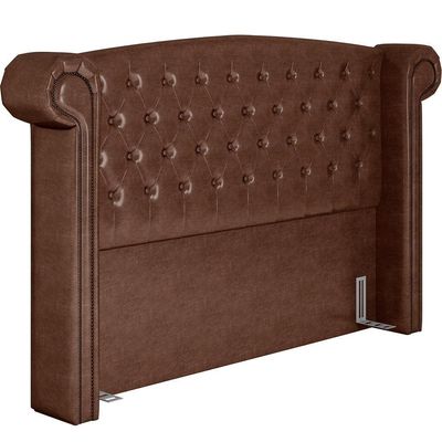 Cabeceira Cama Box Casal King 195 Cm P05 Sofia Corino Marrom