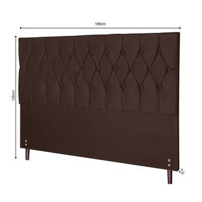 Cabeceira Madri Para Cama Box King 195 Cm Suede Marrom