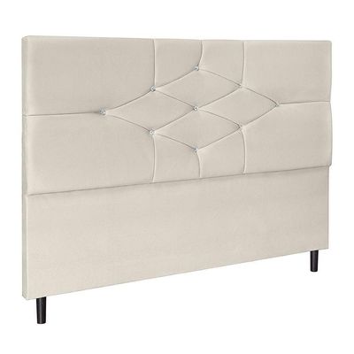 Cabeceira Camboriú Para Cama Box King 195 Cm Suede Bege