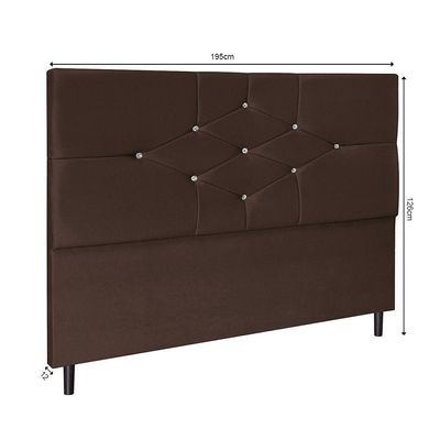 Cabeceira Camboriú Para Cama Box King 195 Cm Suede Marrom