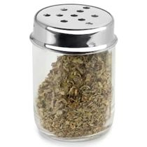 Porta Orégano ou Queijo Forma em Vidro e Aço Inox
