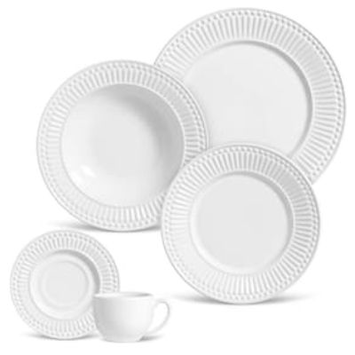 Aparelho de Jantar Porto Brasil Roma Ravenna Branco 61090 - 30 Peças