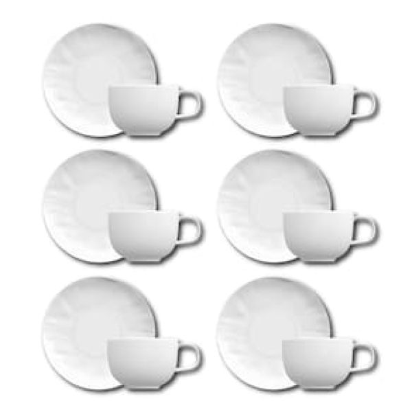 Conjunto de Xícaras para Chá Germer Orgânico em Porcelana 240 ml 6 Peças