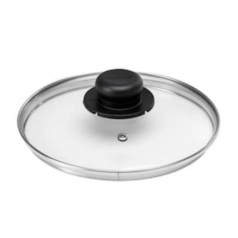 Tampa de Vidro Multiflon com Pomel Preto - 14cm de Diâmetro
