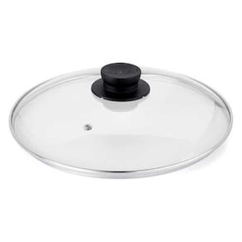 Tampa de Vidro Multiflon com Pomel Preto - 24cm de Diâmetro