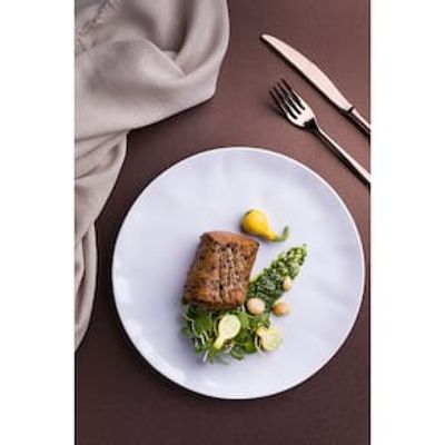 Conjunto de Pratos de Sobremesa Germer Orgânico em Porcelana 20,5 cm  6 Peças