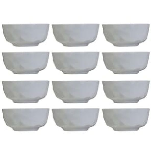 Conjunto com 12 Tigelas M Germer Edros em Porcelana Branca - 600 ml