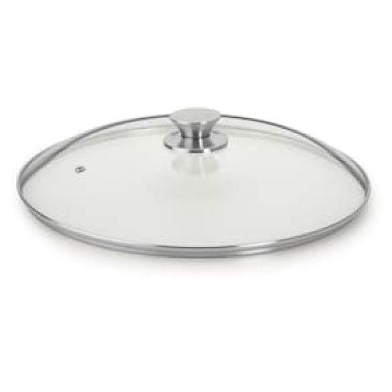 Tampa de Vidro Multiflon com Pomel Inox - 34cm de Diâmetro