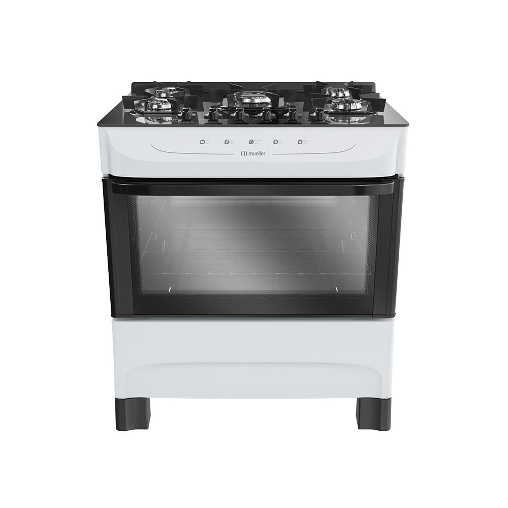 Fogão 5 Bocas Mueller Mfv5bb Branco Mesa em Vidro – Bivolt – 610000687