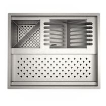 Calha Inox Pia 48 Cm Gourmet Inox Quadrada Escovado Moderno