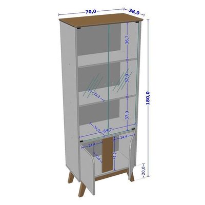 Cristaleira Com 4 Portas Off White Cinamomo
