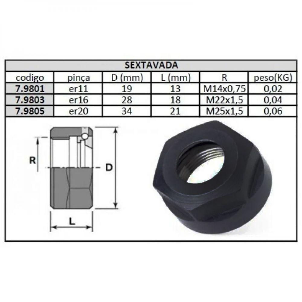 Porca Er20 A M25 X 1,5