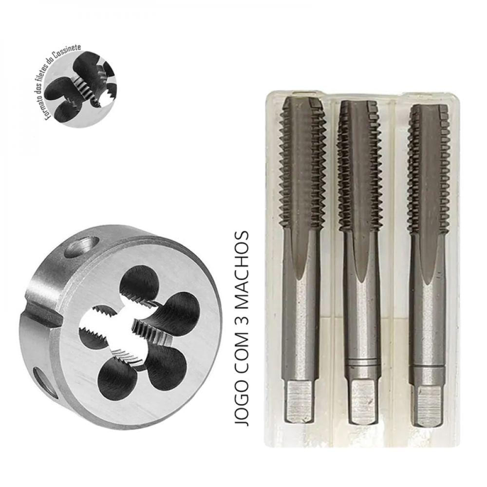 Kit Jogo Macho Manual Aço Liga - Bsw 5/16x18 + Cossinete