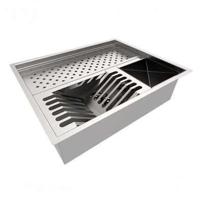Calha Quadrada Em Inox Para 48 Cm Bancada Taças