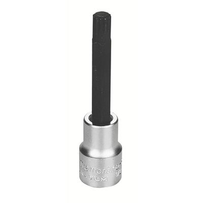 Soquete Em Aço Cromo Vanádio Ponta Multidentada Longa 10 Mm - Encaixe 1/2" Tramontina Pro Tramontina