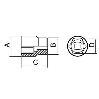 Soquete Sextavado Em Aço Cromo Vanádio 41 Mm - Encaixe 3/4" Tramontina Pro Tramontina