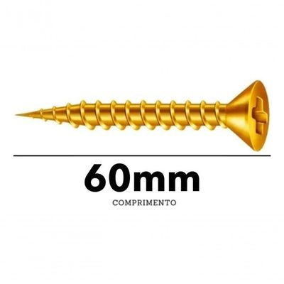 Parafuso 5,0x60 5x60 5 X 60 Chipboard Philips Madeira 500 Pç