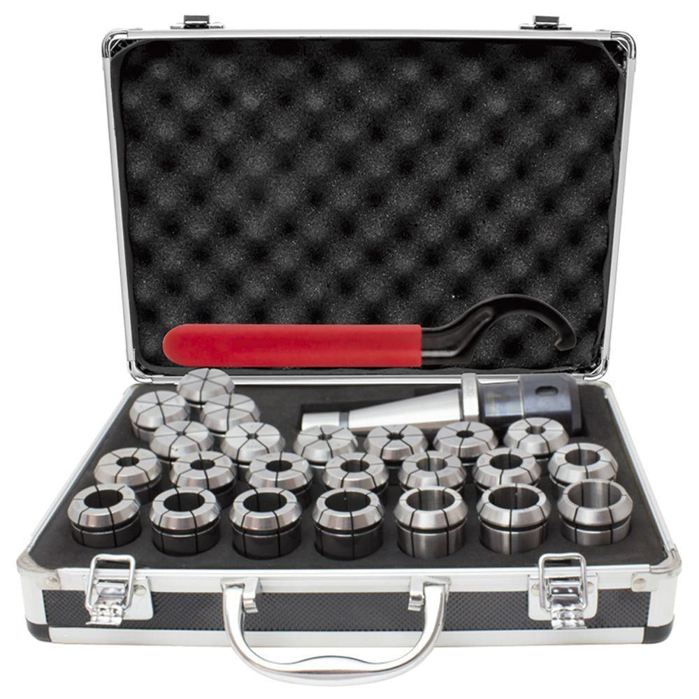 Jogo De Pinças Oz Com Chave E Cone Iso-40 - Modelo Oz-25 - Cap. 3,0 A 25,0mm