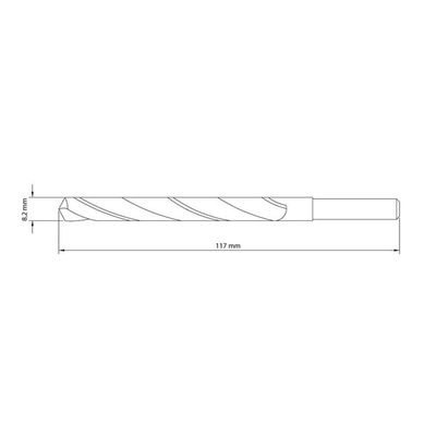 Broca Para Aço 8.2x117 Mm Tramontina Em Aço Rápido Hss Din 338 Tramontina