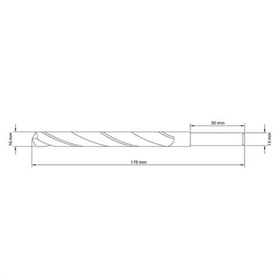 Broca Para Aço 16x178 Mm Tramontina Em Aço Rápido Hss Din 338 Tramontina