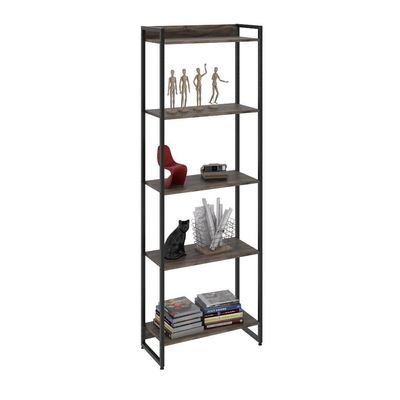 Kit 3 Estantes 5 Prateleiras 186X60Cm Carvalho Dark