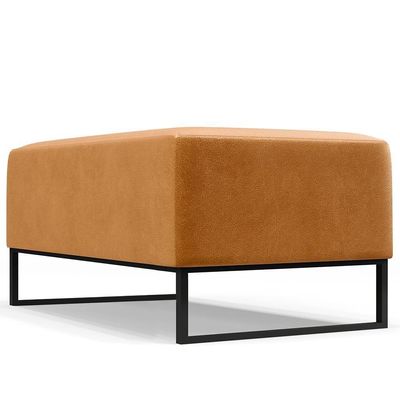 Puff Sala De Estar Cléo Base Ferro 90 Cm Couríssimo Whisky